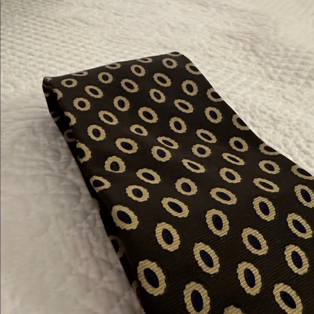 J. Crew Brown Tie with Gold Pattern